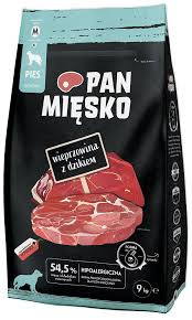 Sucha karma Pan Mięsko – wieprzowina z dzikiem, hipoalergiczna, 9 kg, chrupki M