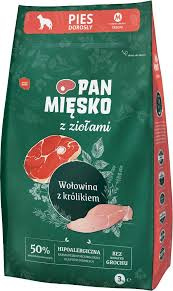 Sucha karma Pan Mięsko – wołowina z królikiem, hipoalergiczna, 3 kg, chrupki M