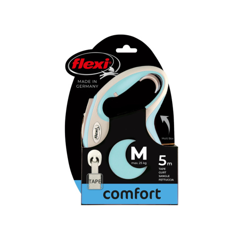 Smycz automatyczna błękitna Flexi New Comfort 5 m, dla średnich psów do 25 kg Smycz automatyczna błękitna Flexi New Comfort 5 m, dla średnich psów do 25 kg