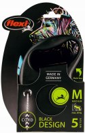 Niebieska smycz FLEXI Black Design, 5 m linka, do 20 kg, automatyczna dla psa
