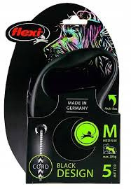 Smycz automatyczna Flexi Black Design – linka 5 m dla psa do 20 kg (czarna)