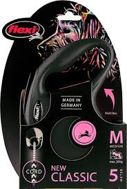 Smycz automatyczna Flexi Classic czarna – linka 5 m dla psa do 20 kg