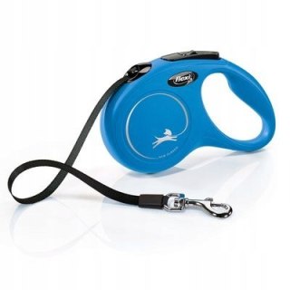 Smycz automatyczna Flexi Classic niebieska – linka 5 m dla psa do 12 kg