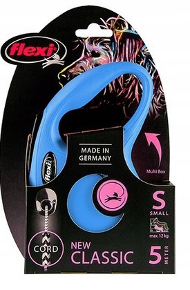 Smycz automatyczna Flexi Classic niebieska – linka 5 m dla psa do 12 kg