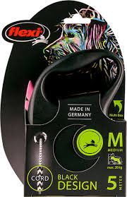 Smycz automatyczna Flexi Black Design – różowa, linka 5 m dla psa do 20 kg
