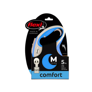 Smycz automatyczna 5m do 25 kg M niebieska – taśma Flexi New Comfort