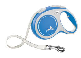 Smycz automatyczna 5m do 50 kg L niebieska – taśma Flexi New Comfort