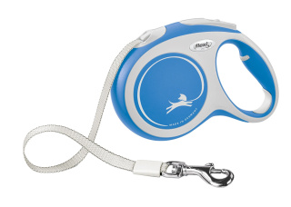 Smycz automatyczna 5m do 50 kg L niebieska – taśma Flexi New Comfort