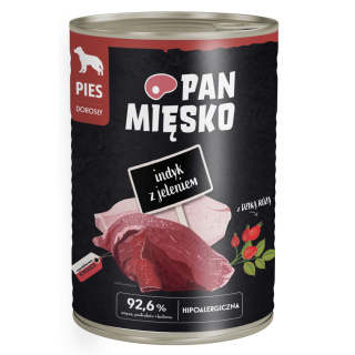 Pan Mięsko Karma mokra dla psa Indyk z jeleniem 400g
