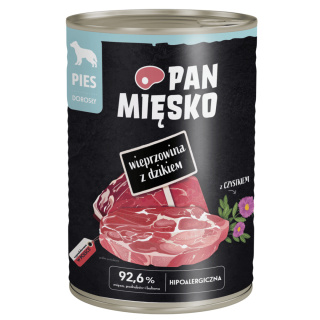 Pan Mięsko Karma mokra dla psa Wieprzowina z dzikiem 400g