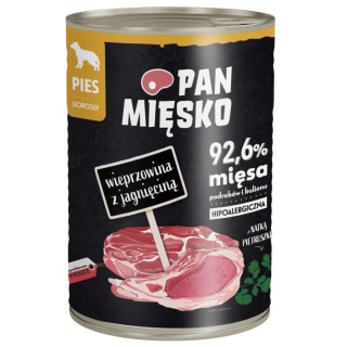 Pan Mięsko Karma mokra dla psa Wieprzowina z jagnięciną 400g