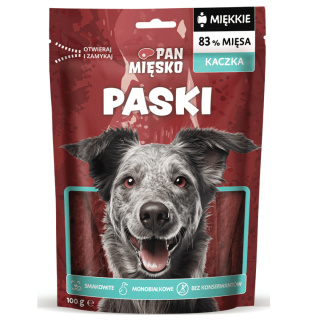 Pan Mięsko Przysmak dla psa Paski z Kaczki 100 g