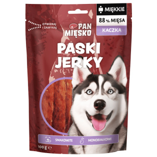 Przysmak dla psów Pan Mięsko Paski z Kaczki 100g