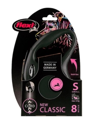 Flexi Classic smycz automatyczna dla psa 5 m, czarna, do 20 kg
