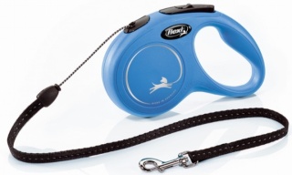 Smycz automatyczna Flexi Classic niebieska – linka 5 m dla psa do 20 kg
