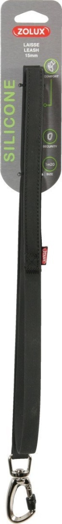 Smycz silikonowa 15 mm × 1,2 m (kolor czarny)