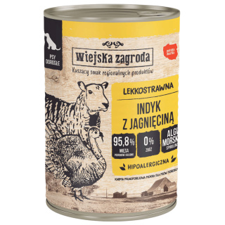 Wiejska Zagroda Karma mokra dla psa Indyk z jagnięciną 400g